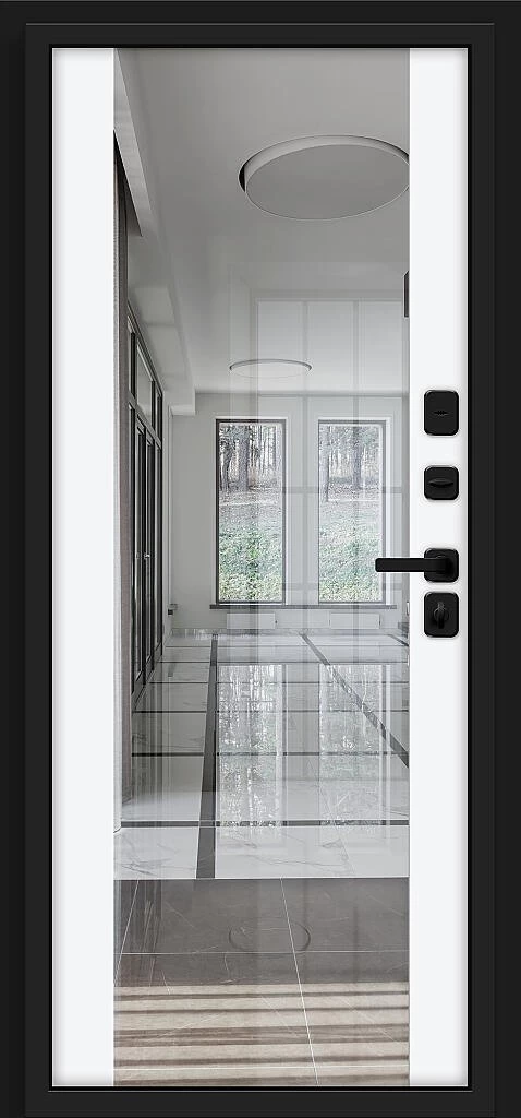 Входная дверь Лайнер/SBlack Black Carbon/White Silk BR6162 внутренняя сторона