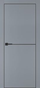 Межкомнатная дверь PX-19 черная кромка с 4-х ст. Серый матовый