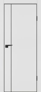 Межкомнатная дверь P-21  черный молдинг PET,  кромка ABS черная c 4-х ст. Белый матовый
